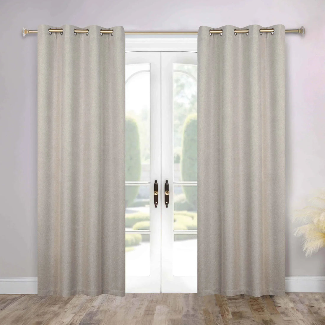 Nyan 100% Blackout Machine Washable Grommet Curtains, Set of 2 Panels