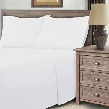600 Thread Count Cotton Blend Bed Sheet Set Solid Deep Pocket