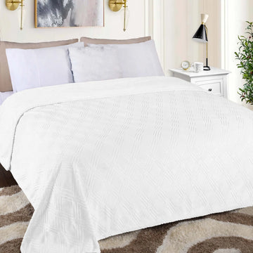 Atka Diamond Fleece Plush Ultra-Soft Fluffy Blanket