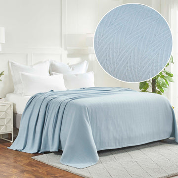 Metro Chevron Zig-Zag Modern All-Season Cotton Blanket