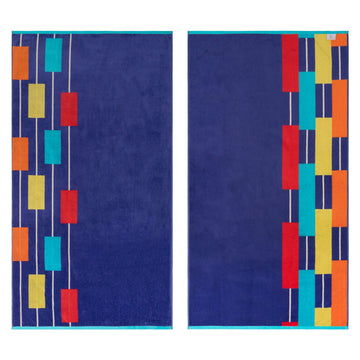 Neon Tiles Oversized Cotton Beach Towel Set of 2 Piece