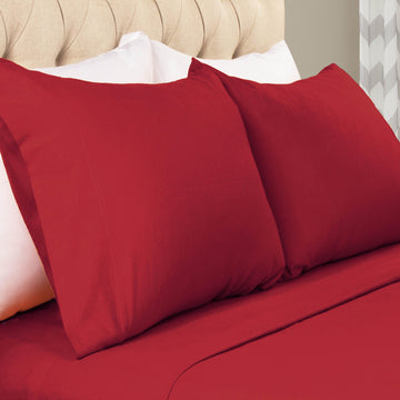 Solid Flannel Cotton Soft Fuzzy Pillowcases, Set of 2