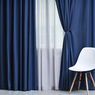 Solid Machine Washable Room Darkening Blackout Curtains 2 Piece