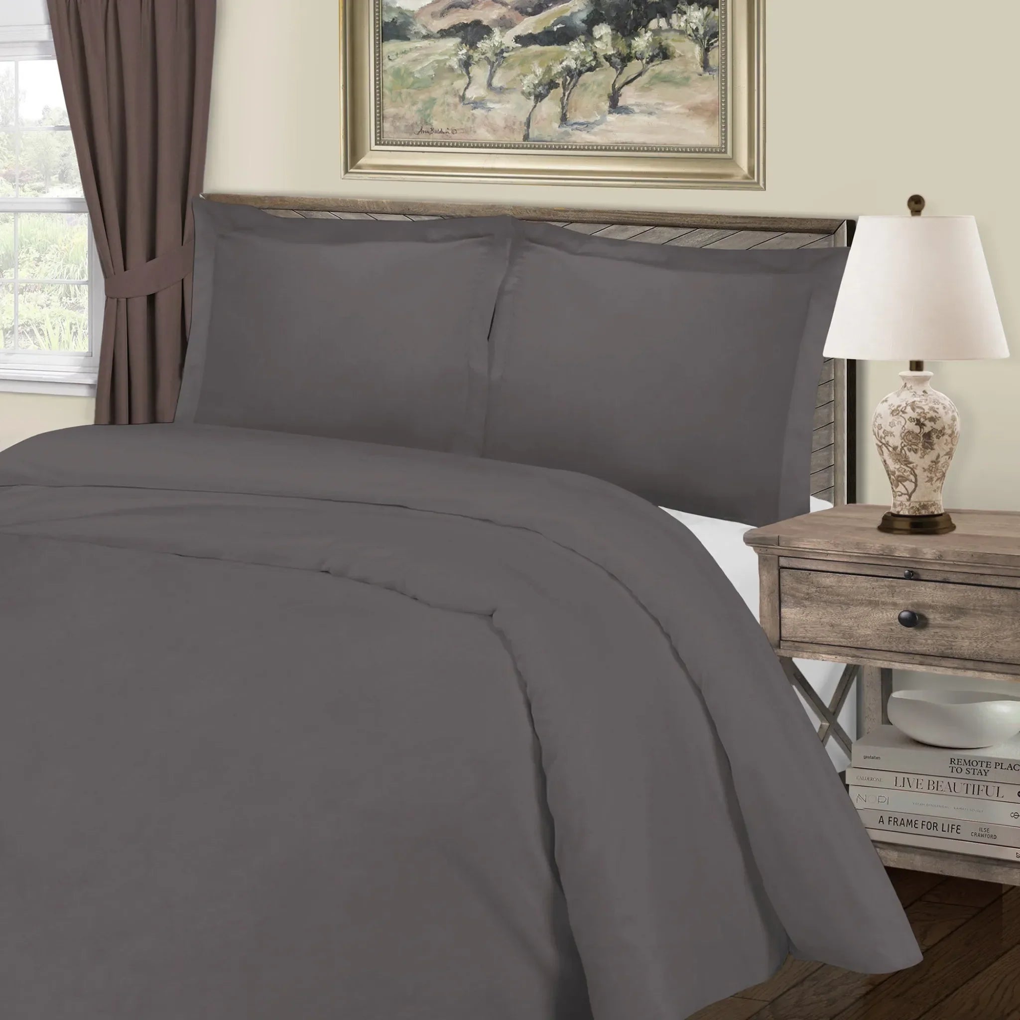 Cotton Blend 1000 Thread Count Solid Duvet Cover Set