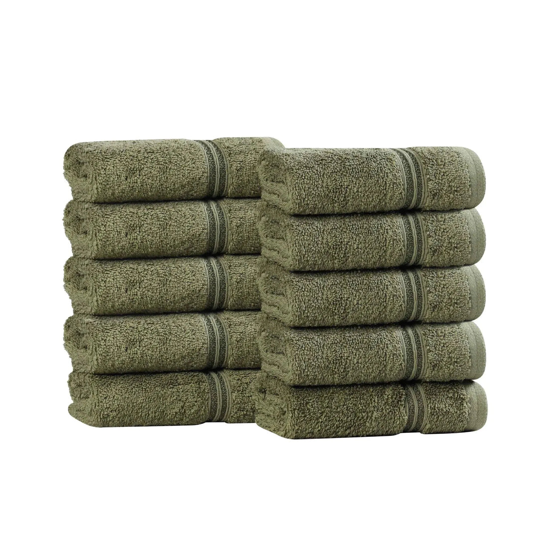 Heritage Egyptian Cotton Plush Absorbent Face Towel Washcloth Set of 10
