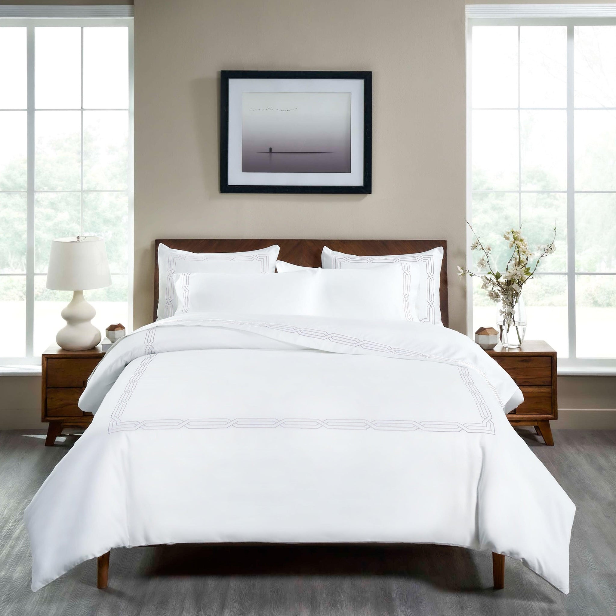1200 Thread Count Egyptian Cotton Embroidered Duvet Cover