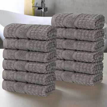 Napa Zero-Twist Cotton Waffle Face Towel Set 12 Piece
