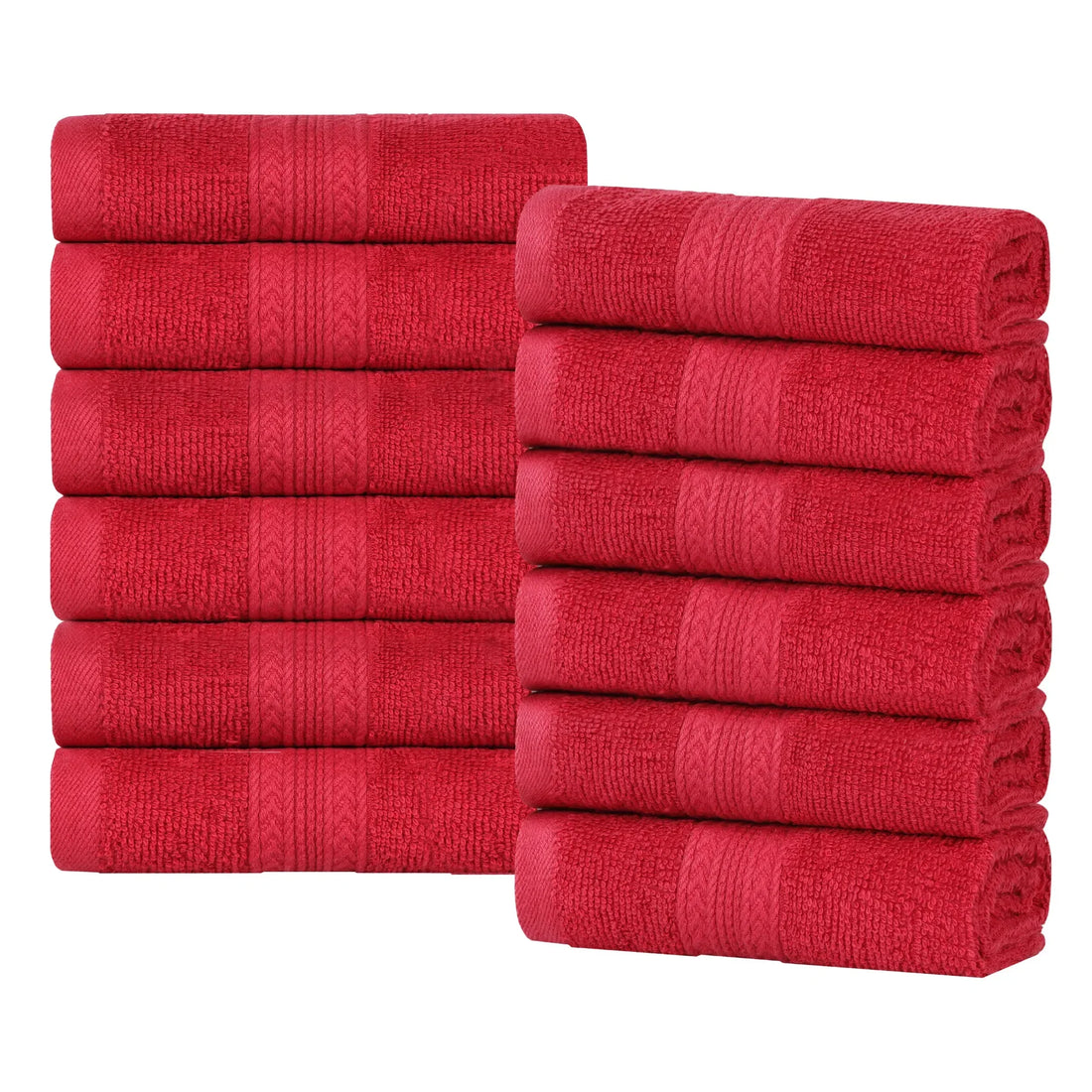 Eco-Friendly Ring-Spun Cotton 12-Piece Face Towel/Washcloth Set