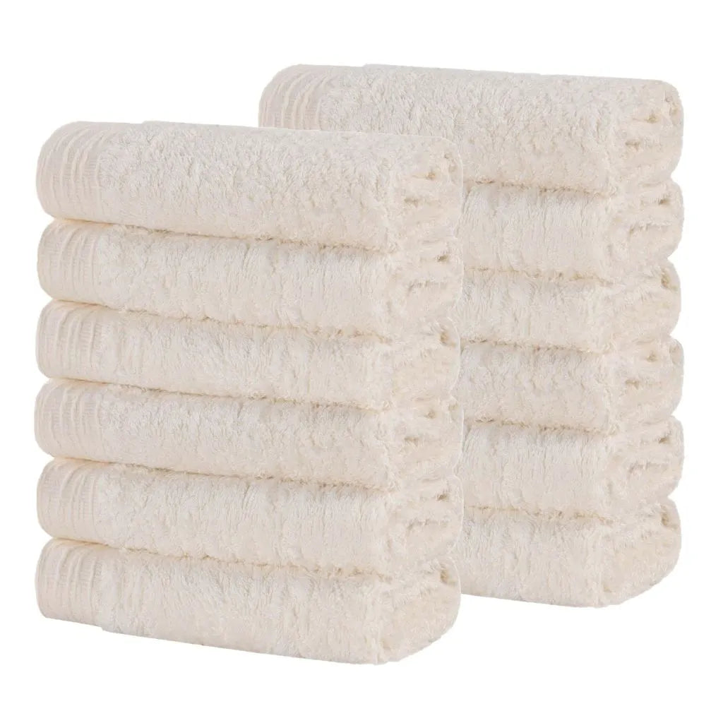 Rayon from Bamboo Eco-Friendly Solid Face Towel Washcloth Set of 12