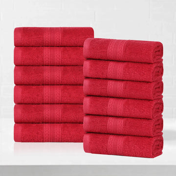 Eco-Friendly Ring-Spun Cotton 12-Piece Face Towel/Washcloth Set