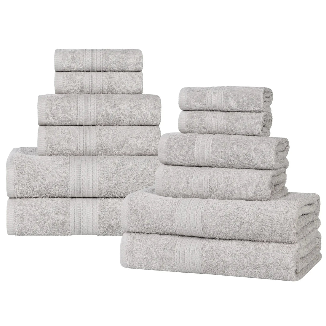 Eco-Friendly Ring-Spun Cotton 12-Piece Towel Set
