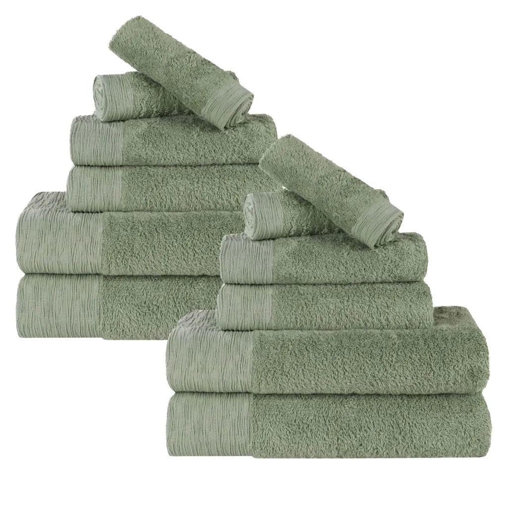 Rayon from Bamboo Eco-Friendly Fluffy Soft Solid 12 Piece Towel Set