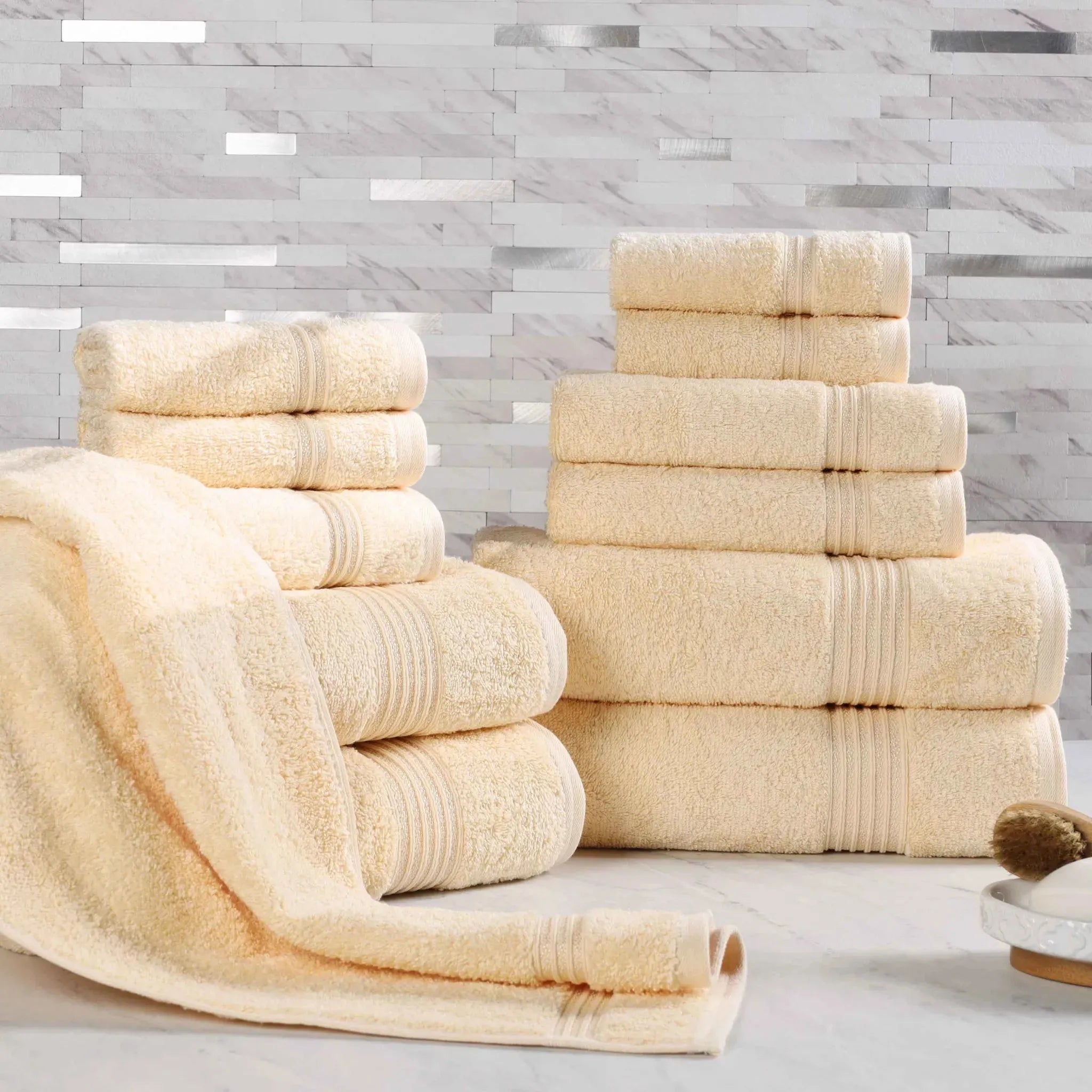 12-Piece Egyptian Cotton Plush Bath Towel Set – Heritage
