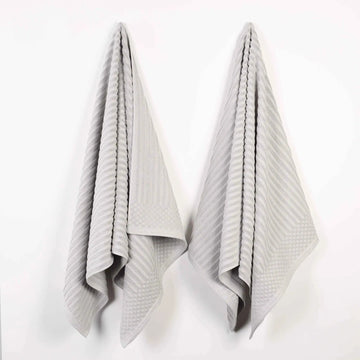 Soho Ribbed Cotton Absorbent 2 Piece Bath Sheet Towel Set
