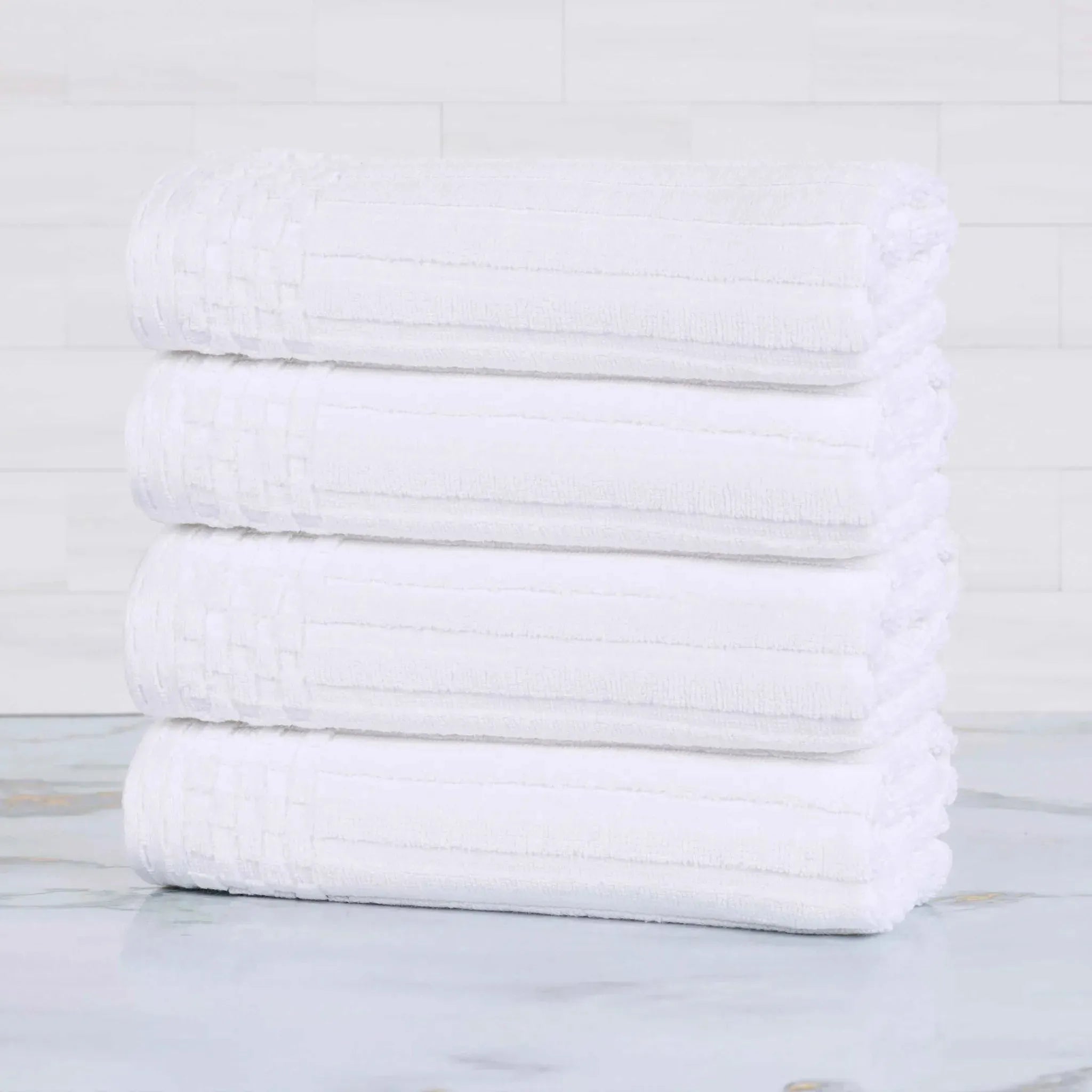 Soho Ribbed Cotton Super Absorbent 4 Piece Hand Towel Set