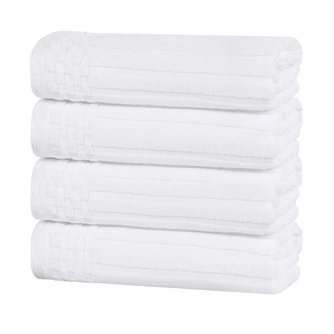 Soho Ribbed Cotton Hand Towel Set, 4-Piece Super Absorbent