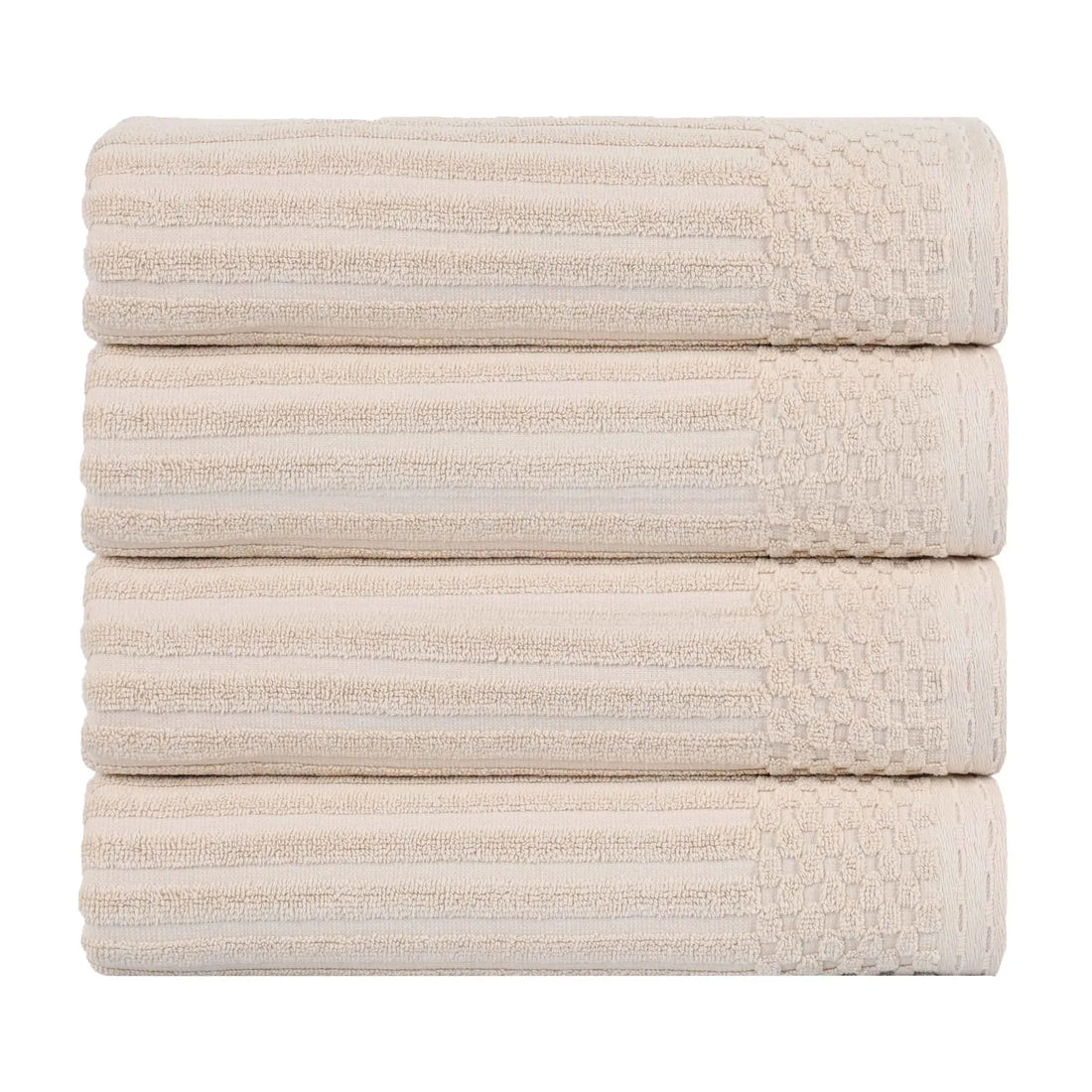 Ribbed Cotton Absorbent Bath Towel Set of 4