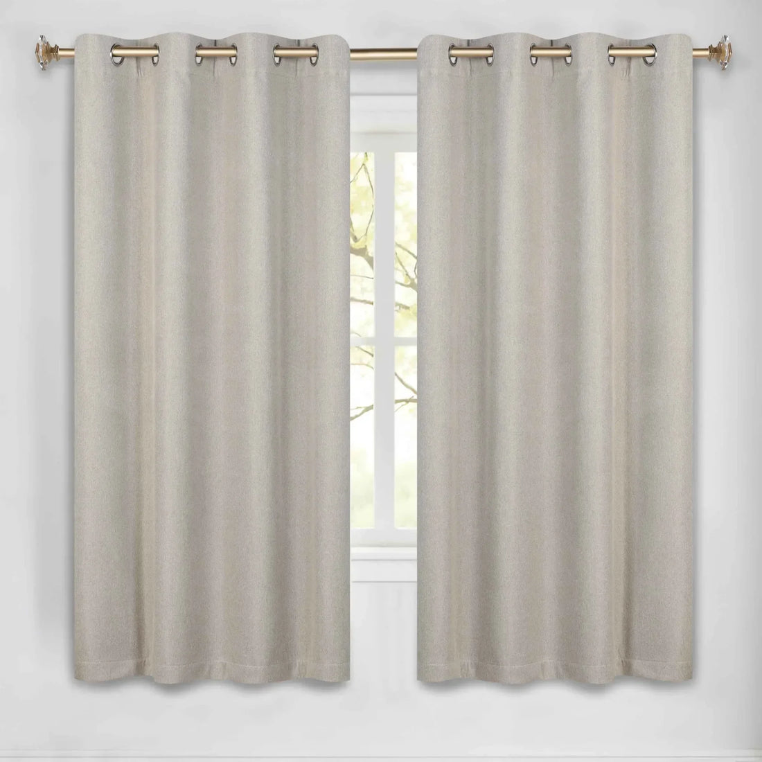 Nyan 100% Blackout Machine Washable Grommet Curtains, Set of 2 Panels