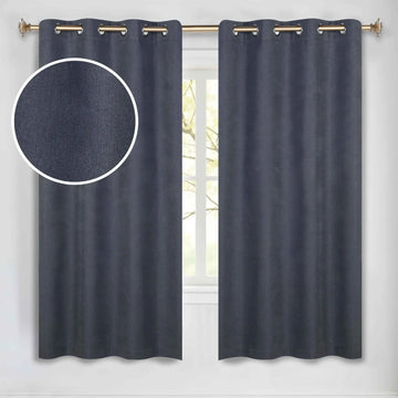 100 % Blackout Window Curtains Grommet Washable Set of 2 Neal