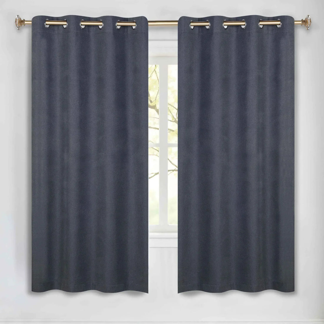 Neal 100% Blackout Machine Washable Grommet Curtains, Set of 2 Panels