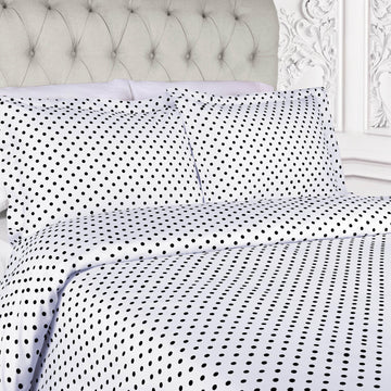 Cotton Blend 600 Thread Count Polka Dot Duvet Cover Set