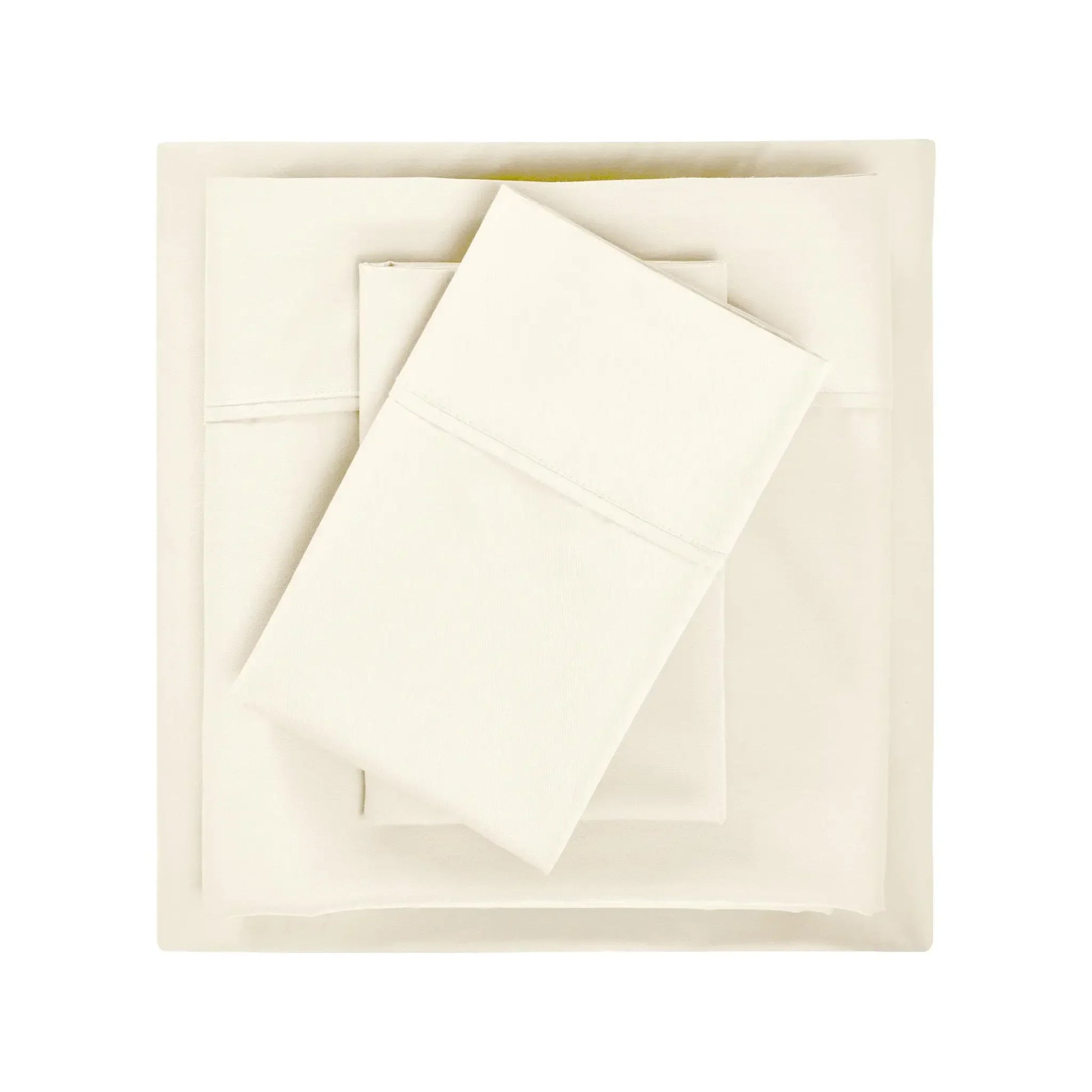 600 Thread Count Cotton Blend Bed Sheet Set Solid Deep Pocket for USA homes in Ivory