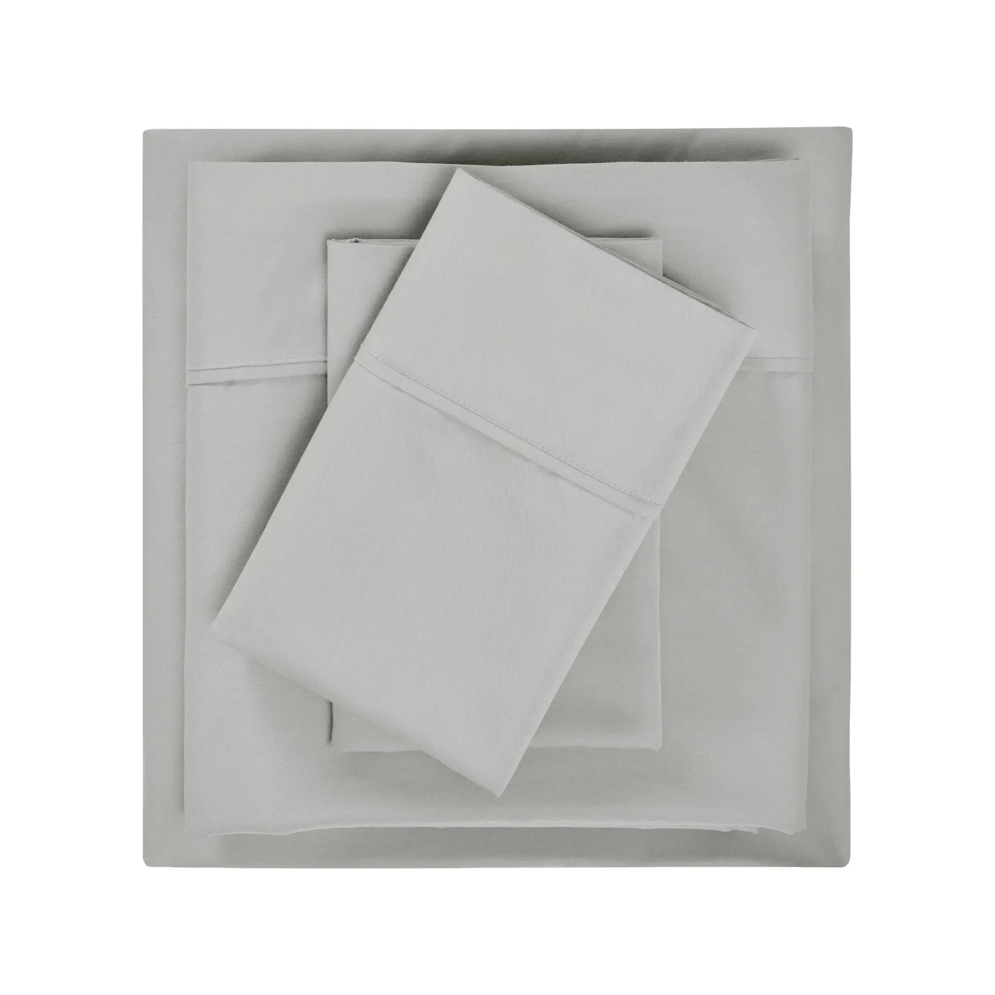 600 Thread Count Cotton Blend Bed Sheet Set Solid Deep Pocket for USA homes in platinum
