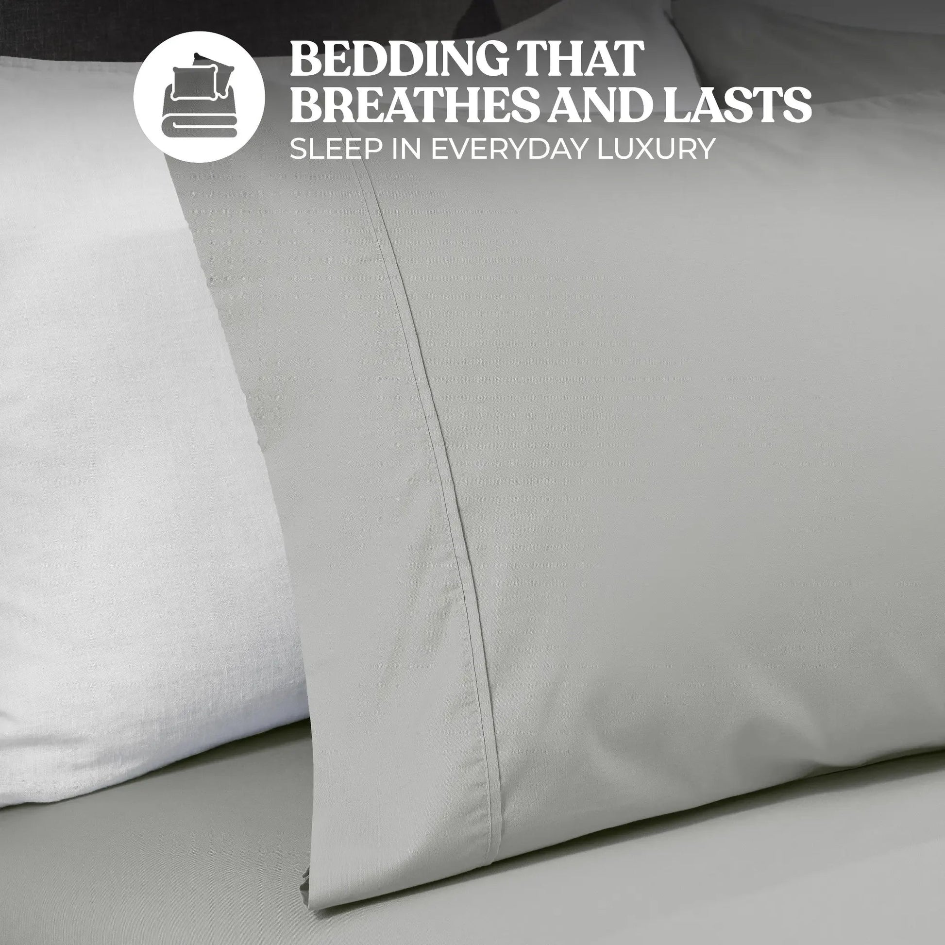 600 Thread Count Cotton Blend Bed Sheet Set Solid Deep Pocket in platinum