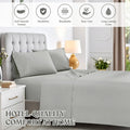 600 Thread Count Cotton Blend Bed Sheet Set Solid Deep Pocket in platinum color