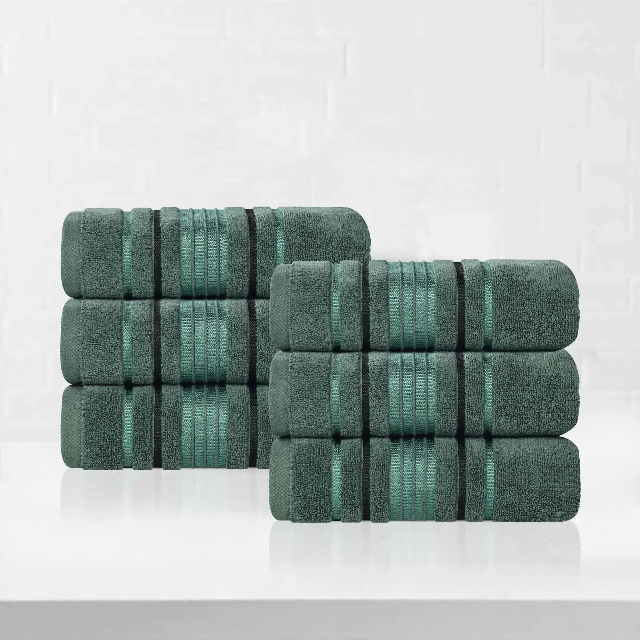 Sadie Zero Twist Cotton Absorbent Solid Hand Towel, Set of 6