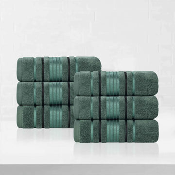 Sadie Zero Twist Cotton Absorbent Solid Hand Towel, Set of 6