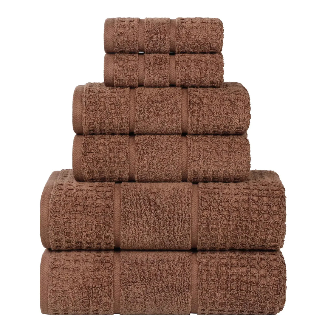 Zero Twist Cotton Waffle Towel Set 6-Piece - Napa
