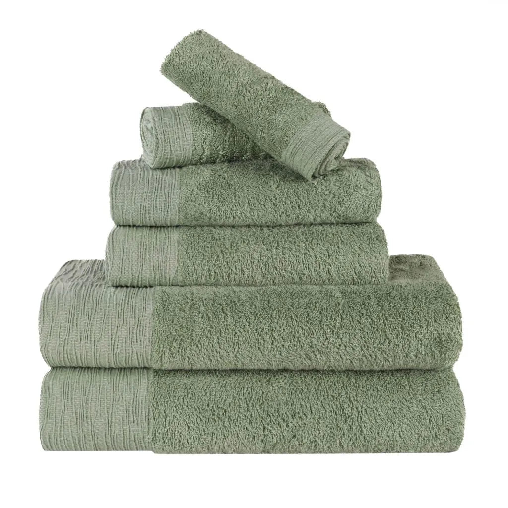Rayon from Bamboo Eco-Friendly Fluffy Soft Solid 6 Piece Towel Set