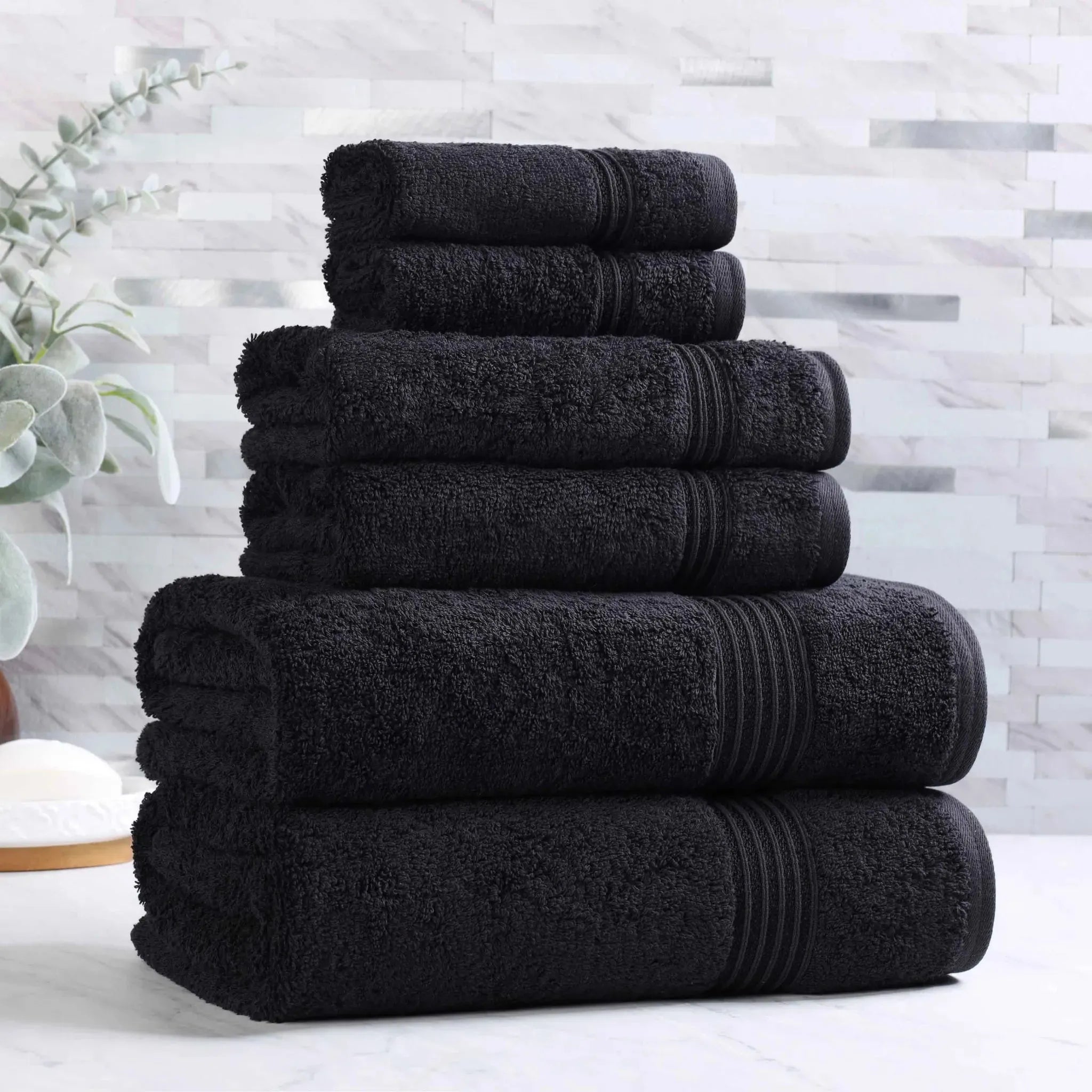 Heritage Egyptian Cotton Plush Heavyweight 6 Piece Towel Set