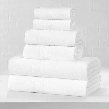 Eco-Friendly Ring-Spun Cotton 6-Piece Towel Set