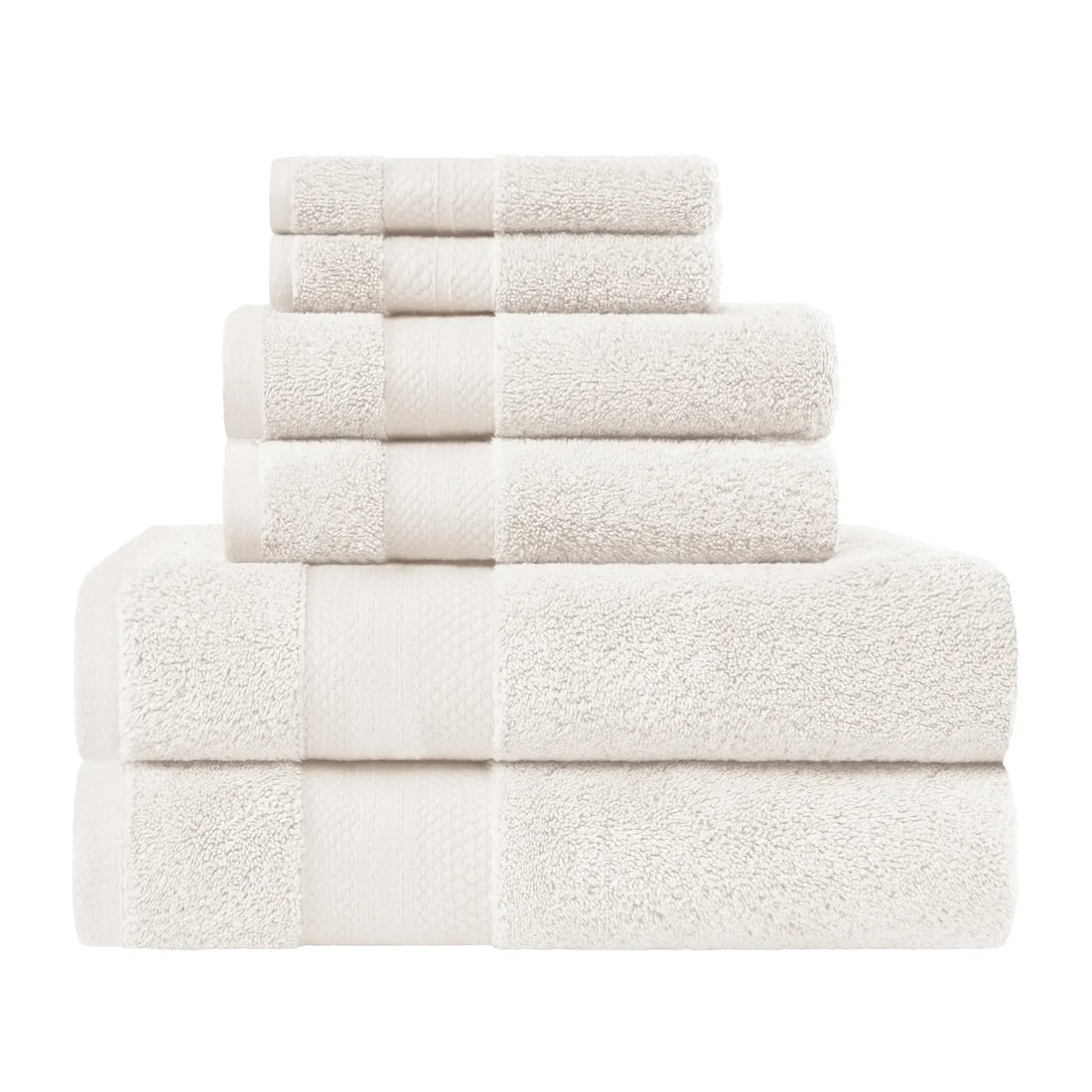 6 Piece Towel Set 100% Turkish Cotton Plush - Aria
