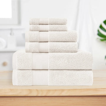 6 Piece Towel Set 100% Turkish Cotton Plush - Aria