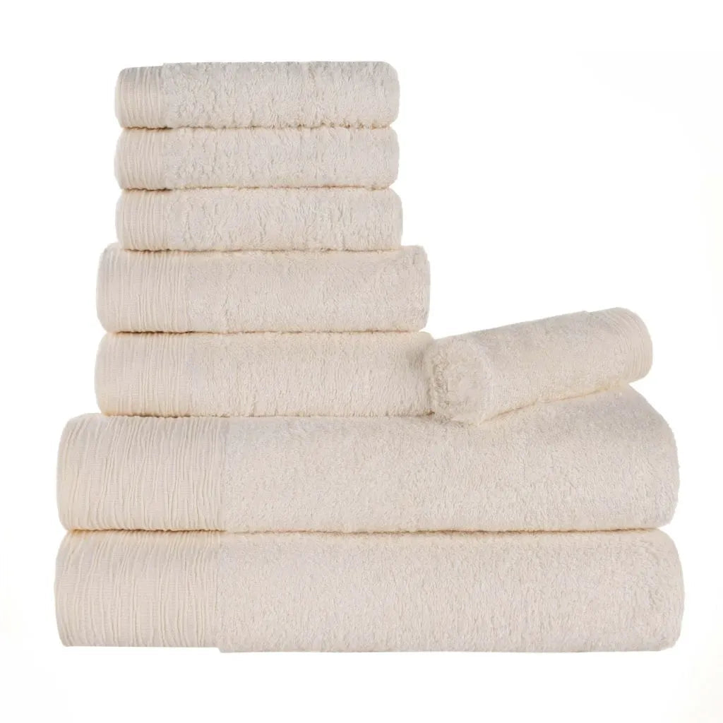 Rayon from Bamboo Eco-Friendly Fluffy Soft Solid 8 Piece Towel Set