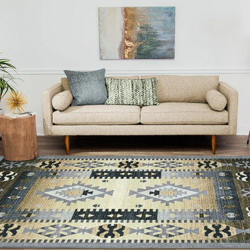 Motega Tribal Southwestern Traditional Geometric Ikat Indoor Area Rug