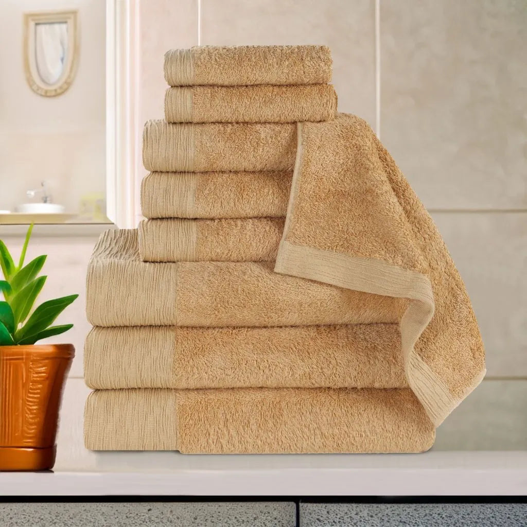 Rayon from Bamboo Eco-Friendly Fluffy Soft Solid 9 Piece Towel Set