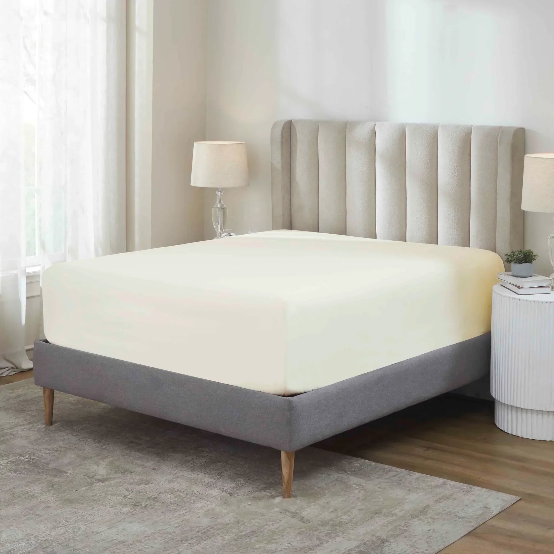 Apus 100% Cotton 500 Thread Count Fitted Sheet - 18" & 20" Extra Deep Pocket Options for USA homes