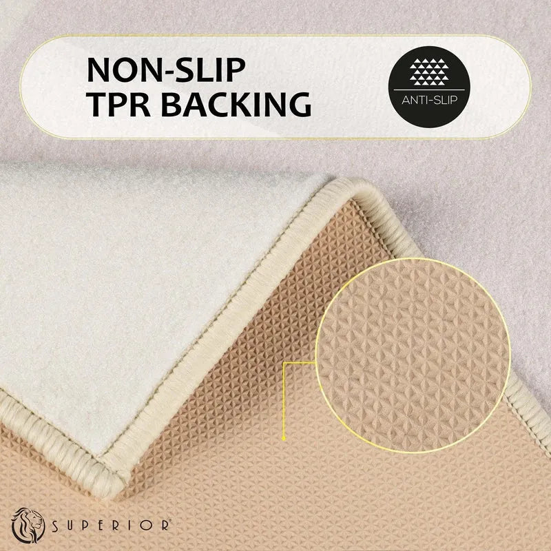 Reno Modern Non-Slip Machine Washable Kitchen & Bath Rug Mat Set