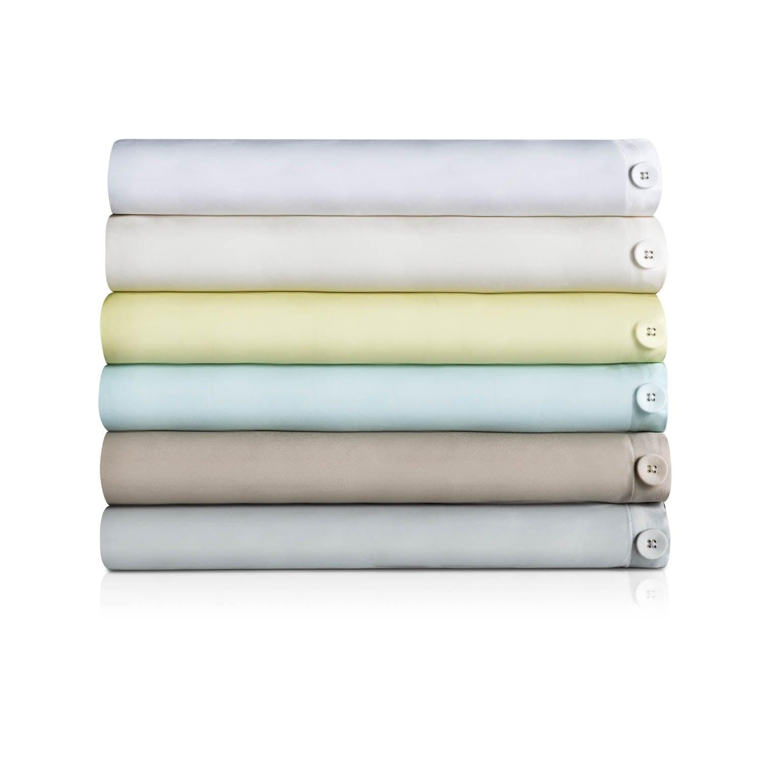 WOVEN RAYON DUVET SET - WHITE - beddingbag.com