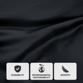 Black 300 Thread Count Modal Sheets Set made from beechwood fabric texture and quality feature graphic