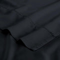 Black 300 Thread Count Modal Sheets Set made from beechwood hem and stitching detail close-up view