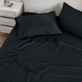 Black 300 Thread Count Modal Sheets Set made from beechwood lifestyle close-up view
