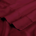 Burgundy 300 Thread Count Modal Sheets Set made from beechwood hem and stitching detail close-up view