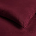 Burgundy 700 Thread Count Egyptian Cotton Sateen sheet fabric texture close-up