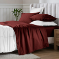 Burgundy Egyptian Cotton Sateen 650 Thread Count Sheet Set