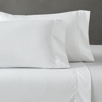600 Thread Count Cotton Blend Pillowcases, Imperia Embroidered Hem, Set of 2 for USA homes